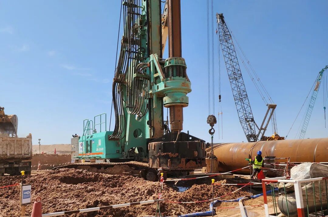 中国水电基础局携手上海金泰，共筑中东基建新里程碑106.16米超深桩